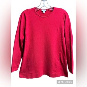 J. Jill‎ Women’s Red Trapeze Long Sleeve Pullover Sweater A-Line Size XS